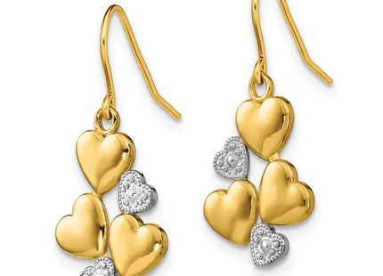 14k Yellow & Rhodium Earrings Style TF1870 - Classique Jewelry Inc.