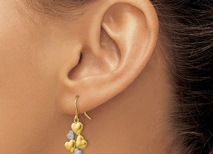 14k Yellow & Rhodium Earrings Style TF1870 - Classique Jewelry Inc.