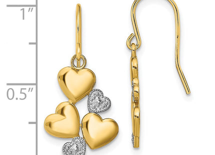 14k Yellow & Rhodium Earrings Style TF1870 - Classique Jewelry Inc.