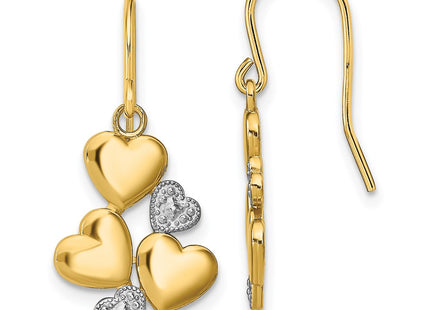 14k Yellow & Rhodium Earrings Style TF1870 - Classique Jewelry Inc.