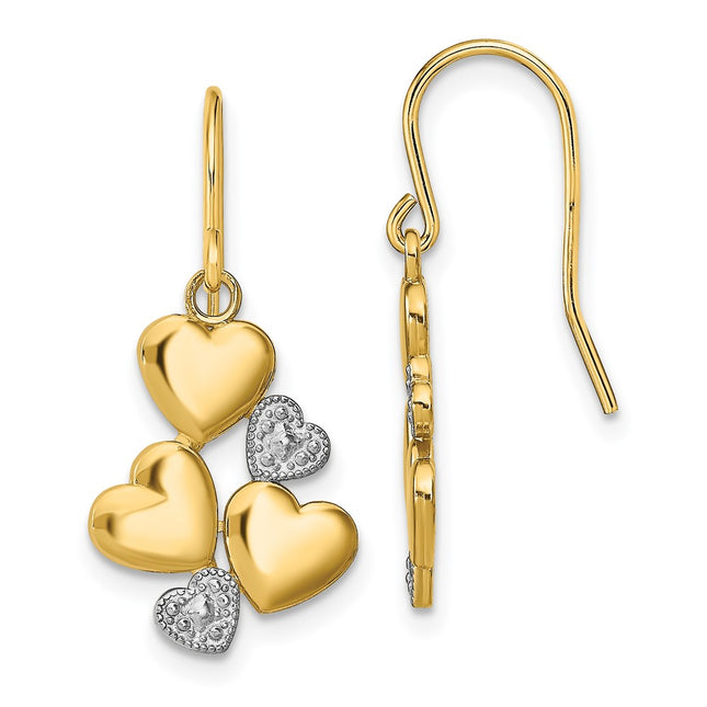 14k Yellow & Rhodium Earrings Style TF1870 - Classique Jewelry Inc.