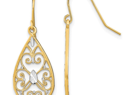 14k Yellow & Rhodium Earrings Style TF1873 - Classique Jewelry Inc.