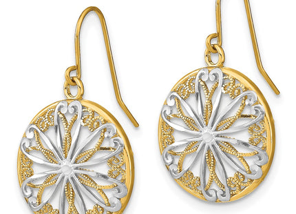 14k Yellow & Rhodium Earrings Style TF1878 - Classique Jewelry Inc.