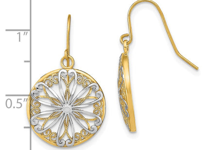 14k Yellow & Rhodium Earrings Style TF1878 - Classique Jewelry Inc.