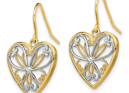 14k Yellow & Rhodium Earrings Style TF1879 - Classique Jewelry Inc.