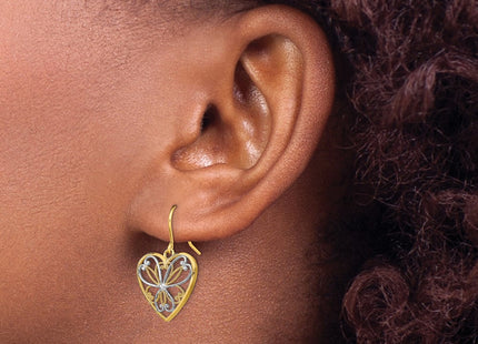 14k Yellow & Rhodium Earrings Style TF1879 - Classique Jewelry Inc.