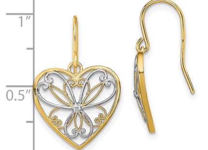 14k Yellow & Rhodium Earrings Style TF1879 - Classique Jewelry Inc.