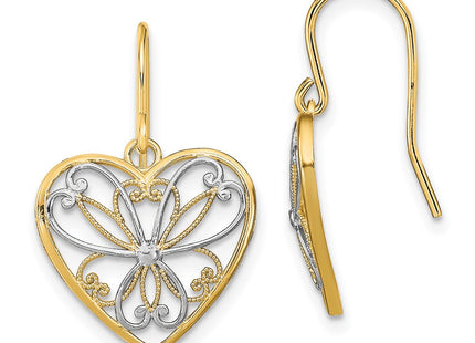 14k Yellow & Rhodium Earrings Style TF1879 - Classique Jewelry Inc.