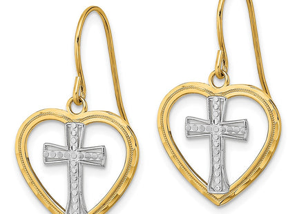 14k Yellow & Rhodium Earrings Style TF1881 - Classique Jewelry Inc.