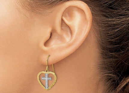 14k Yellow & Rhodium Earrings Style TF1881 - Classique Jewelry Inc.