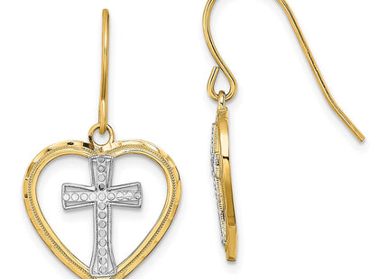 14k Yellow & Rhodium Earrings Style TF1881 - Classique Jewelry Inc.