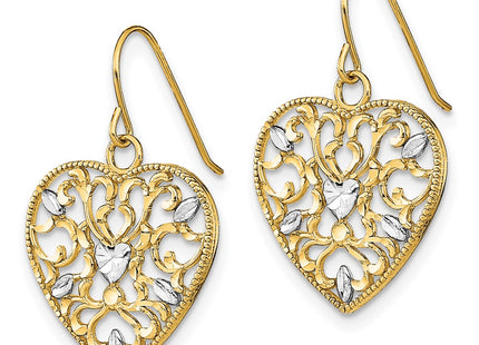 14k Yellow & Rhodium Earrings Style TF1883 - Classique Jewelry Inc.