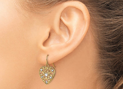 14k Yellow & Rhodium Earrings Style TF1883 - Classique Jewelry Inc.