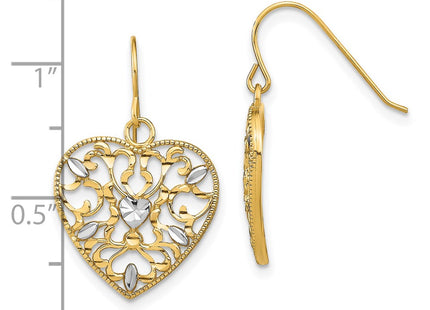14k Yellow & Rhodium Earrings Style TF1883 - Classique Jewelry Inc.