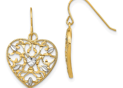 14k Yellow & Rhodium Earrings Style TF1883 - Classique Jewelry Inc.