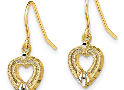 14k Yellow & Rhodium Earrings Style TF1887 - Classique Jewelry Inc.