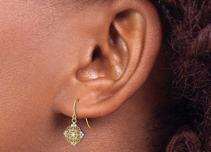 14k Yellow & Rhodium Earrings Style TF1890 - Classique Jewelry Inc.