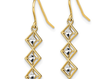 14k Yellow & Rhodium Earrings Style TF1896 - Classique Jewelry Inc.