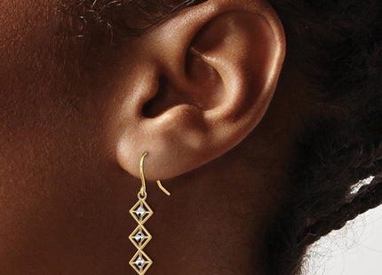 14k Yellow & Rhodium Earrings Style TF1896 - Classique Jewelry Inc.