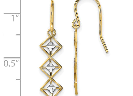 14k Yellow & Rhodium Earrings Style TF1896 - Classique Jewelry Inc.