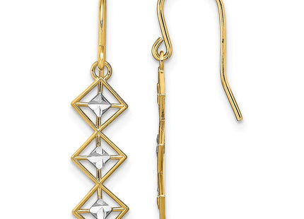 14k Yellow & Rhodium Earrings Style TF1896 - Classique Jewelry Inc.