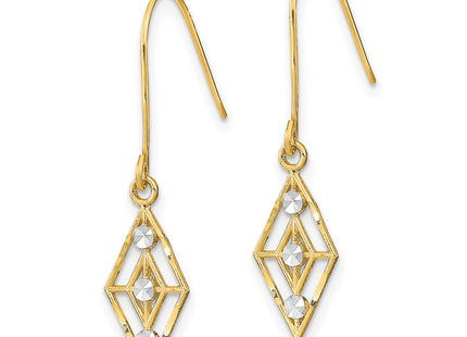 14k Yellow & Rhodium Earrings Style TF1897 - Classique Jewelry Inc.