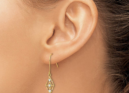 14k Yellow & Rhodium Earrings Style TF1897 - Classique Jewelry Inc.
