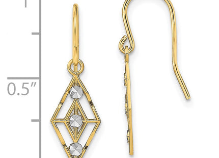 14k Yellow & Rhodium Earrings Style TF1897 - Classique Jewelry Inc.