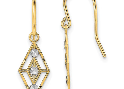 14k Yellow & Rhodium Earrings Style TF1897 - Classique Jewelry Inc.