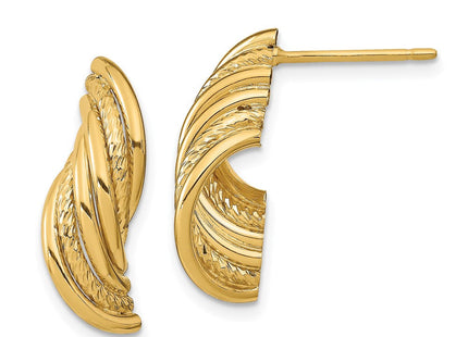 14K gold cross drop earrings