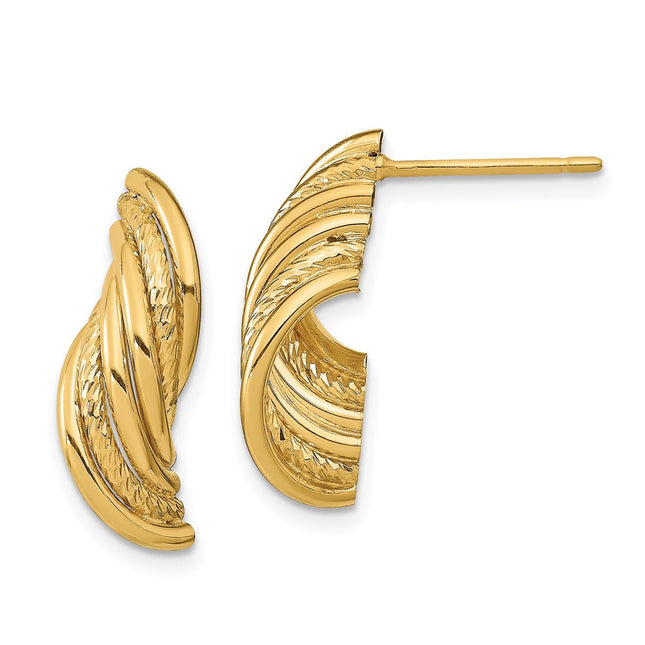14k Polished Cross Leverback Earrings, 30.25 x 8mm