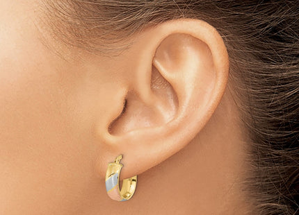 14k Yellow & Rhodium Earrings Style TF1961 - Classique Jewelry Inc.