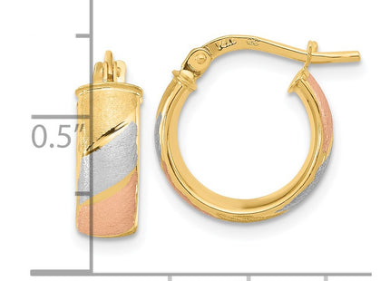 14k Yellow & Rhodium Earrings Style TF1961 - Classique Jewelry Inc.