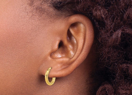14K gold hoop earrings, another view