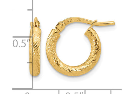 14K gold hoop earrings, further view