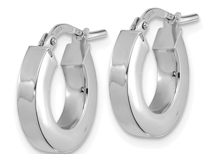 14K white gold hoop earrings, alternate view