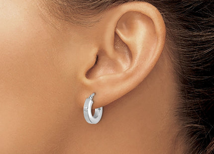 14K white gold hoop earrings, another view