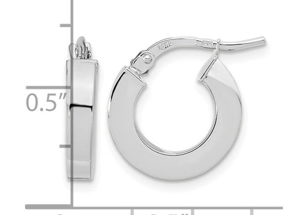 14K white gold hoop earrings, further view
