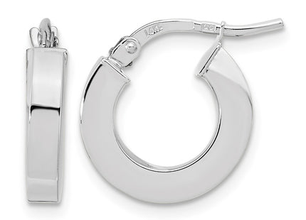 14K white gold hoop earrings