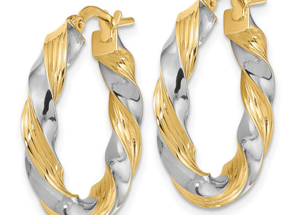 14k Yellow & Rhodium Earrings Style TF1967 - Classique Jewelry Inc.
