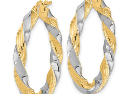 14K gold hoop earrings, alternate view