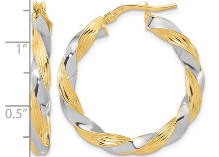 14K gold hoop earrings, further view