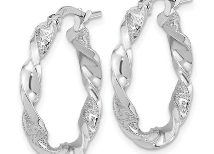 14K white gold hoop earrings, alternate view