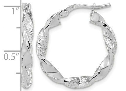 14K white gold hoop earrings, further view