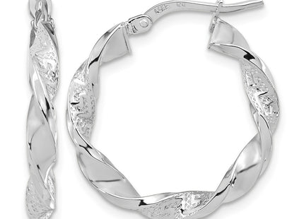 14K white gold hoop earrings
