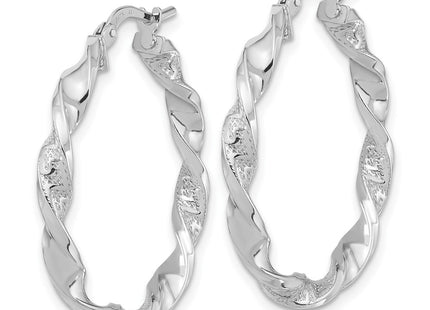14K white gold hoop earrings, alternate view