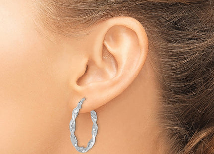 14K white gold hoop earrings, another view