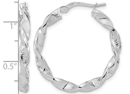 14K white gold hoop earrings, further view