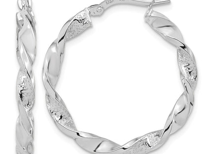 14K white gold hoop earrings