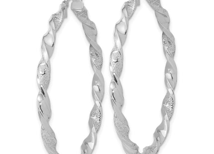 14K white gold hoop earrings, alternate view